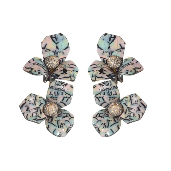 NWOT Anthro Lele Sadoughi Floral Earrings Clip on - Picture 2 of 6